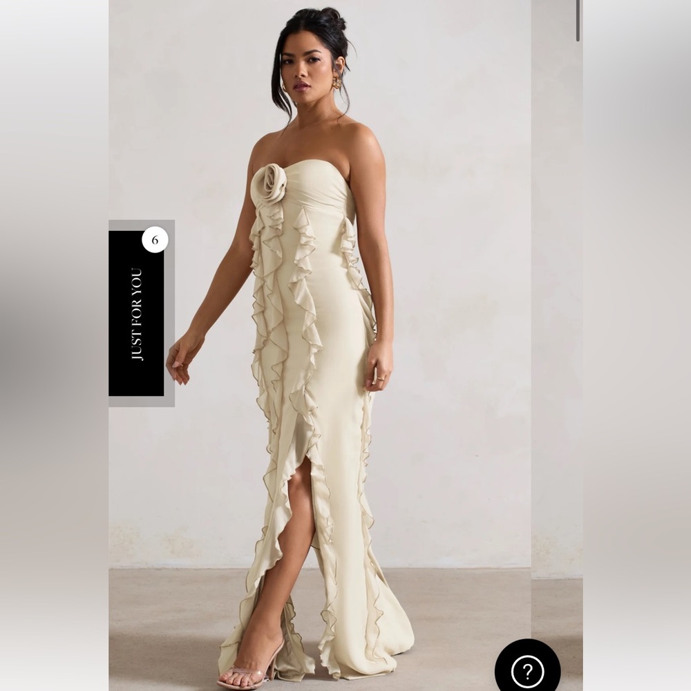 Club London Maxi Strapless Ruffle Dress